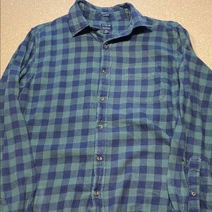 J. Crew Navy and Forest Checkered Men's Shirt